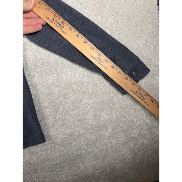 UNTUCKit Argill Polo Shirt Mens Medium Long Sleeve Heather Navy Blue Pocket - Picture 8 of 9